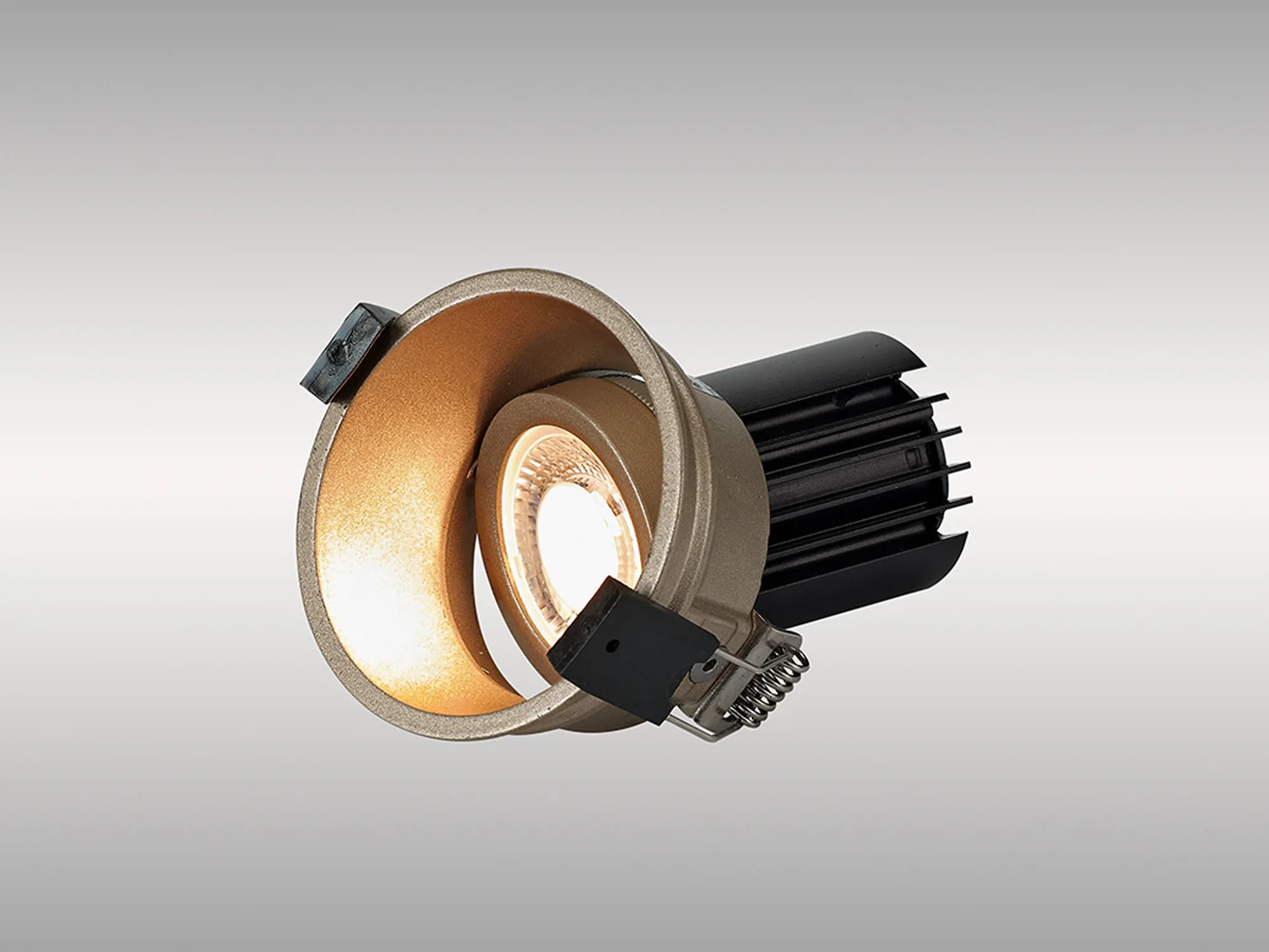 Bania A 12 Powered by Tridonic  12W 2700K 1200lm 24° CRI>90 LED Engine; 350mA Gold Adjustable Recessed Spotlight; IP20 DM201748  Dlux Bania A 12